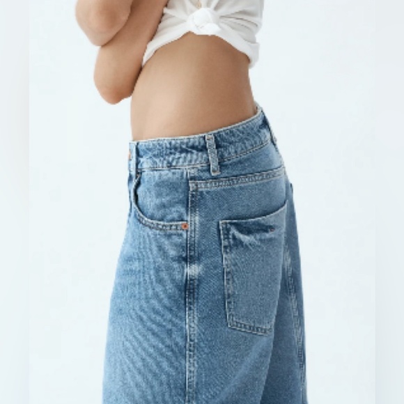 ZARA Z1975 BACK SLIT DENIM SKIRT - Picture 11 of 12